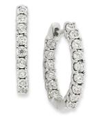 Trumiracle Diamond Earrings, 10k White Gold Diamond In And Out Hoop Earrings (1/4 Ct. T.w.)