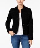 Charter Club Flocked Houndstooth Denim Jacket, Only At Macy's