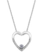 Diamond Heart 18 Pendant Necklace (1/5 Ct. T.w.) In 14k White Gold