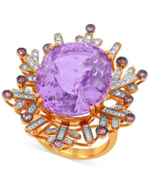 Lali Jewels Pink Amethyst, Pink Sapphire (21-1/6 Ct. T.w.) And Diamond (3/8 Ct. T.w.) Ring In 18k Rose Gold