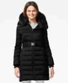 Dkny Quilted Down Belted Puffer Coat