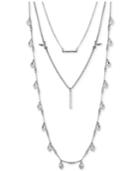 Lucky Brand Silver-tone Bird And Crystal Layer Necklace