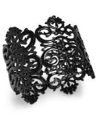 Bar Iii Black-tone Filigree Lace Stretch Bracelet