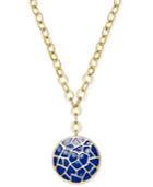 Erwin Pearl Atelier For Charter Club Gold-tone Crackled Disc Pendant Necklace, Only At Macy's