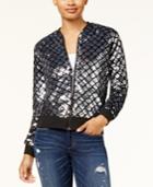 Say What? Juniors' Sequined Bomber Jacket