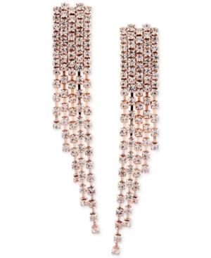 Say Yes To The Prom Rose Gold-tone Crystal Chain Drop Earrings