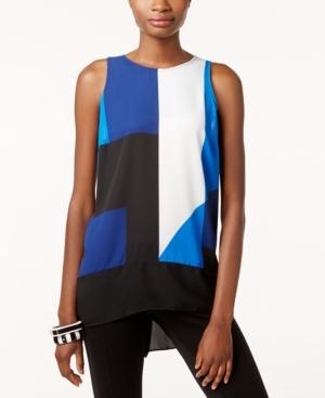Inc International Concepts High-low Color-blocked Tank Top, Only At Macys