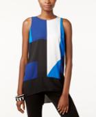 Inc International Concepts High-low Color-blocked Tank Top, Only At Macys