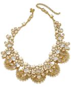 Kate Spade New York Gold-tone White Imitation Pearl And Crystal Filigree Collar Necklace