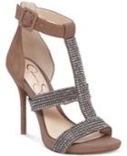 Jessica Simpson Barerra Jeweled T-strap Evening Sandals Women's Shoes