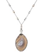Paul & Pitu Naturally Silver-tone Multi-stone Pendant Necklace