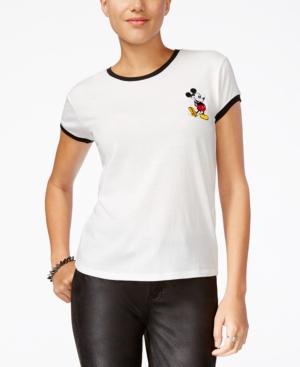 Mighty Fine Juniors' Disney Mickey Mouse Patch Graphic T-shirt
