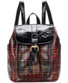 Patricia Nash Aberdeen Tartan Plaid Leather Backpack
