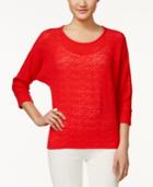 Alfani Petite Textured Dolman-sleeve Top, Only At Macy's