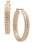 Lonna & Lilly Gold-tone And White Accented Hoop Earrings