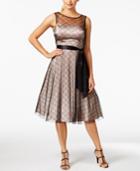 Jessica Howard Embellished Illusion A-line Dress