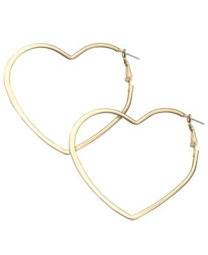 Thalia Sodi Gold-tone Flat Heart Hoop Earrings