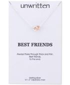 Unwritten Two-tone Interlocked Circle Pendant Necklace In Sterling Silver