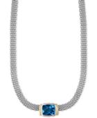 Effy Ocean Bleu Blue Topaz Collar Necklace (6-3/4 Ct. T.w.) In Sterling Silver And 18k Gold