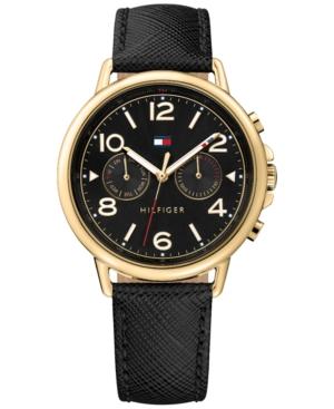 Tommy Hilfiger Women's Casual Sport Black Leather Strap Watch 38mm 1781735
