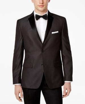 Alfani Men's Slim-fit Black Micro-grid Dinner Jacket, Only At Macy's