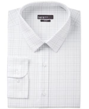 Bar Iii Men's Slim-fit White Check Dress Shirt, Only At Macy's
