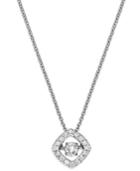 Twinkling Diamond Star Diamond Square Pendant Necklace In 10k White Gold (1/4 Ct. T.w.)
