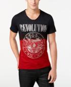 Guess Men's Revolution Colorblocked Metallic-print V-neck T-shirt