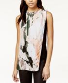 Bar Iii Sleeveless Watercolor-print Knit Top, Only At Macy's