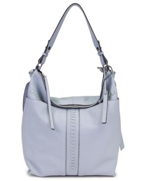T Tahari Skyler Leather Whipstitch Bucket Bag