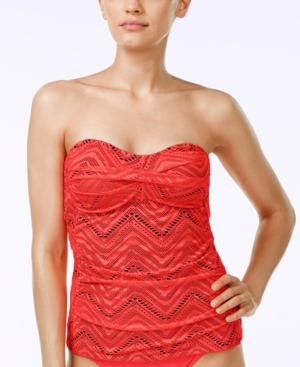 Island Escape Calypso Crochet Twist Strapless Tankini Top Women's Swimsuit