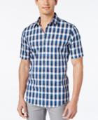 Alfani Men's Check Short-sleeve Shirt, Slim Fit