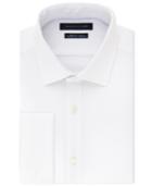 Tommy Hilfiger Men's Fitted Th Flex Cooling Stretch Performance French Cuff White Dress Shirt
