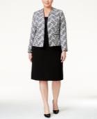 Tahari Asl Plus Size Printed Lace Skirt Suit