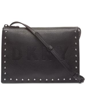 Dkny Commuter Pebble Leather Zip Logo Crossbody, Created For Macy's