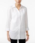 Jm Collection Embellished Eyelet Shirt, Only At Macy's