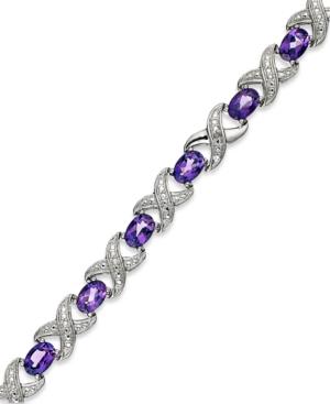Amethyst (6-1/2 Ct. T.w.) And Diamond Accent Xo Bracelet In Sterling Silver