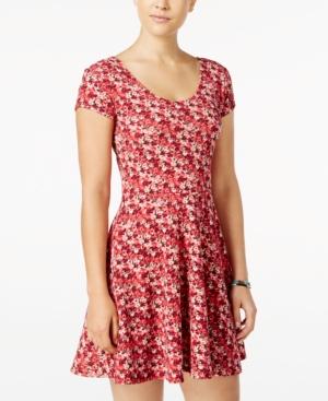 Planet Gold Juniors' Printed Fit & Flare Dress