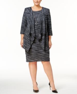 R & M Richards Plus Size Faux-jacket Layered-look Dress