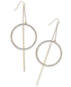 Thalia Sodi Gold-tone Pave Hoop & Bar Linear Drop Earrings, Created For Macy's