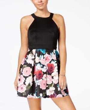 Teeze Me Juniors' Scuba Fit & Flare Dress