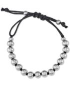 Men's Beaded Nylon Cord Bolo Bracelet In Yellow Ion-plated Stainless Steel