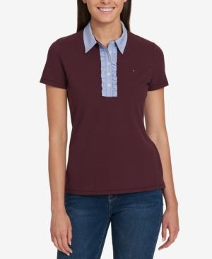 Tommy Hilfiger Ruffled Polo Top, Created For Macy's