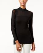 Inc International Concepts Mock-turtleneck Illusion Top, Only At Macy's