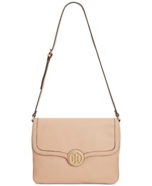 Tommy Hilfiger Maggie Pebble Leather Flap Shoulder Bag