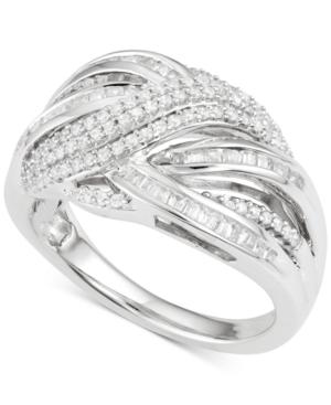 Diamond Crisscross Ring (1/2 Ct. T.w.) In Sterling Silver
