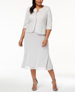 Alex Evenings Plus Size Midi Dress & Embellished Jacket