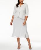Alex Evenings Plus Size Midi Dress & Embellished Jacket