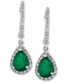 Brasilica By Effy Emerald (1-1/8 Ct. T.w.) And Diamond (1/4 Ct. T.w.) Drop Earrings In 14k White Gold