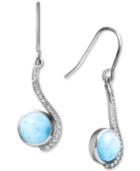 Marahlago Larimar And White Sapphire (1/5 Ct. T.w.) Drop Earrings In Sterling Silver